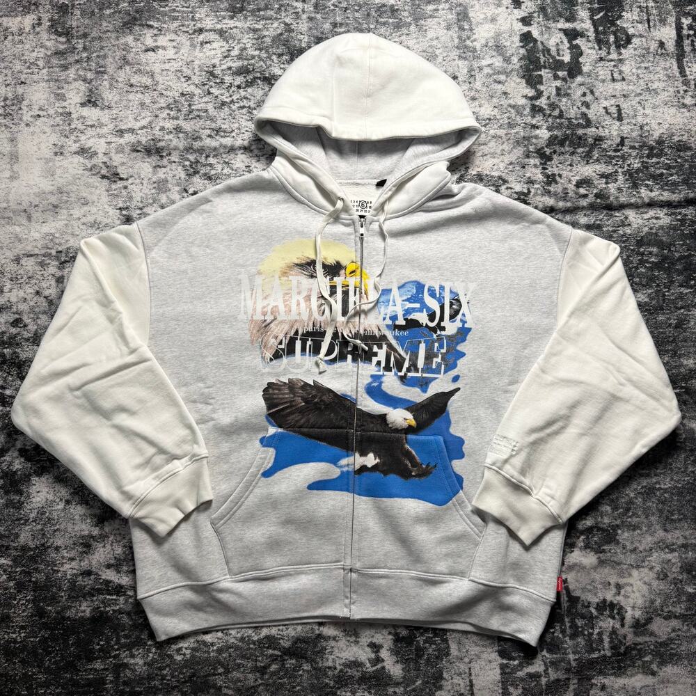 Supreme x MM6 Maison Margiela Eagle Zip Up Hooded Sweatshirt